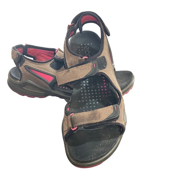 Ecco Shoes - ECCO Offroad Womens Brown Pink Nubuck Leather Hiking Sandals Size 40‎ 9-9.5